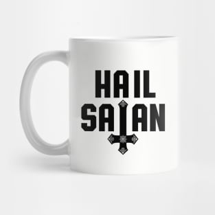 Hail Satan | Black on White | Satanic Mug